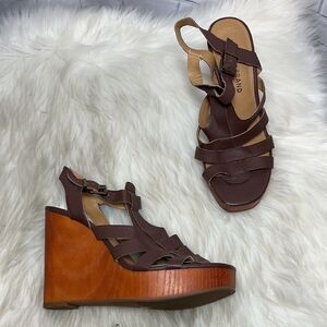Lucky Brand Leminah Platform Wedge Sandals Sz 8.5